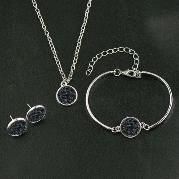*New!* Black Druzy 3-Piece Jewelry Set - Picture 2 of 2